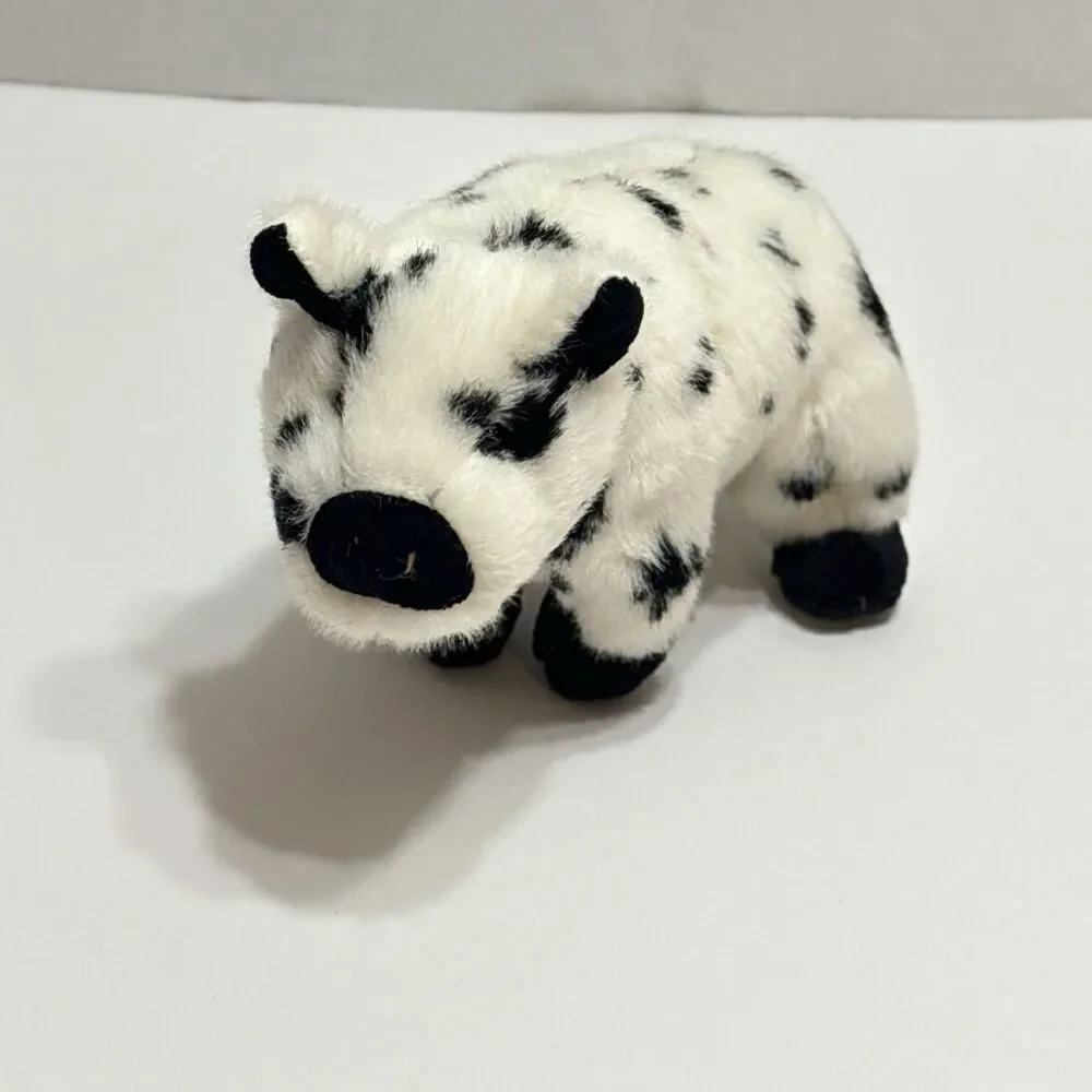 TY STUBBY the BLACK and WHITE PIG BEANIE BABY Retired 2004